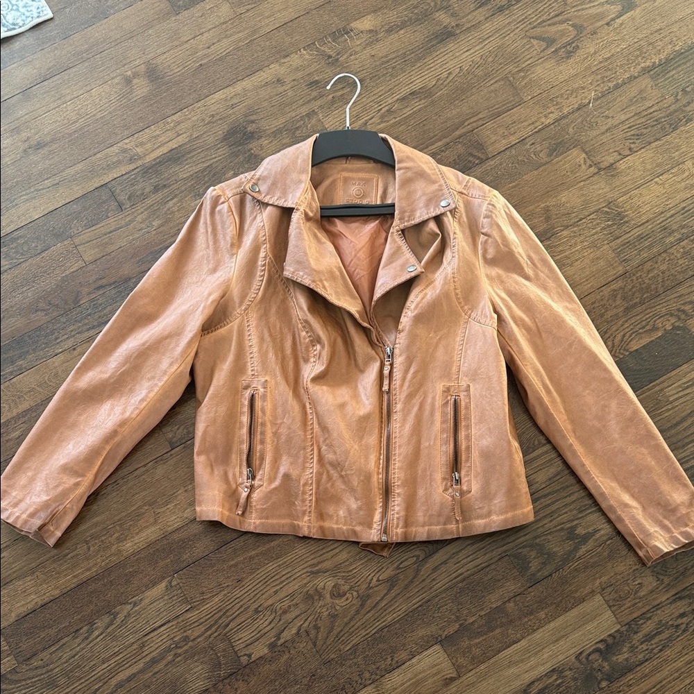 Max Studio Light Brown Leather Jacket